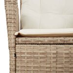 vidaXL Ensemble à manger de jardin et coussins 9 Pièces beige Poly rotin