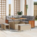 vidaXL Ensemble de canapé de jardin 8 Pièces Beige et Gris clair
