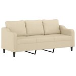 vidaXL Ensemble de canapés 3 Pièces avec coussins crème tissu