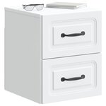 vidaXL Cabinet de chevet mural 2 pc Blanc 34 5 x 33 x 40 cm