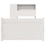 vidaXL Lit bibliothèque sans matelas blanc 90x190cm bois de pin massif