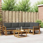 vidaXL Ensemble de canapés d'extérieur 6 pc Naturel et Anthracite
