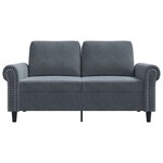 vidaXL Canapé à 2 places Gris foncé 120 cm Velours