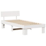 vidaXL Cadre de lit avec tête de lit Blanc 90 x 200 cm Pin massif