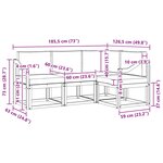 vidaXL Ensemble de canapés d'extérieur 4 pc Naturel et Crème