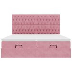 vidaXL Cadre de lit ottoman avec matelas rose 160x200 cm velours