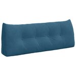 vidaXL Coussin de Dos Bleu 120 x 24 x 50 cm Velours