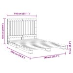vidaXL Cadre de lit sans matelas avec tête de lit bois massif