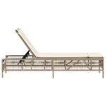 vidaXL Chaise longue avec coussin beige résine tressée