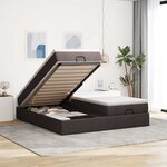 VidaXL Cadre de lit ottoman avec matelas marron foncé 180x200 cm tissu