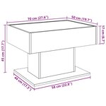 vidaXL Table basse avec LED sonoma gris 70x50x45 cm bois d'ingénierie