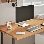 vidaXL Dessus de bureau marron clair bois chêne massif rectangulaire