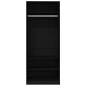 vidaXL Armoire en Chêne Noir 80 x 50 x 200 cm - Bois solide