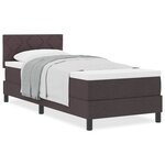 vidaXL Lit à sommier avec matelas marron foncé 80x200 cm tissu