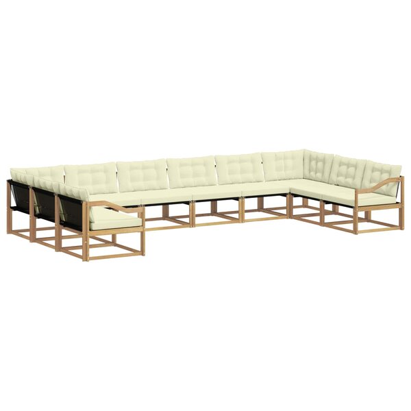 vidaXL Ensemble de canapés d'extérieur 10 Pièces Blanc et crème