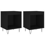 vidaXL Tables de chevet 2 Pièces noir 40x35x50 cm bois d’ingénierie