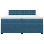 vidaXL Sommier à lattes de lit et matelas Bleu 200x200 cm velours