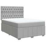 vidaXL Sommier à lattes de lit avec matelas Gris clair 140x190cm Tissu