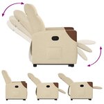vidaXL Fauteuil inclinable Crème Tissu