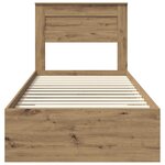 vidaXL Cadre de lit Chêne artisanal 100 x 200 cm Bois d'ingénierie