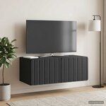 vidaXL Meuble TV mural 78 5 x 41 x 30 cm Noir Bois d'ingénierie