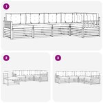 vidaXL Ensemble de canapés d'extérieur 6 pc Blanc et gris clair