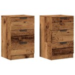 vidaXL Tables de chevet 2 Pièces vieux bois 40x36x65 cm bois d'ingénierie