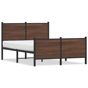 vidaXL Cadre de lit en métal sans matelas chêne marron 120x200 cm