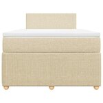 vidaXL Sommier à lattes de lit avec matelas crème 120x190 cm tissu