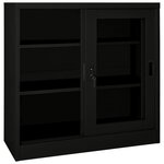 vidaXL Armoire à portes coulissantes Noir 90x40x90 cm Acier