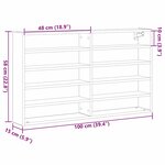 vidaXL Cabinet d'Affichage avec étagère Bois Ancien 100 x 15 x 58 cm