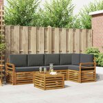 vidaXL Ensemble de canapé d'angle 6 Pièces Naturel et Anthracite