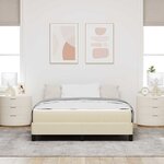vidaXL Lit à ressorts avec matelas Crème 140 x 200 cm tissu