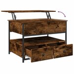 vidaXL Table basse chêne fumé 70x50x50 cm bois d'ingénierie et métal