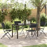 vidaXL Ensemble de salle à manger pour jardin Pliant 5 Pièces Noir