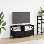 vidaXL Meuble TV Chêne noir 90 x 33 x 45 cm Bois d'ingénierie et acier