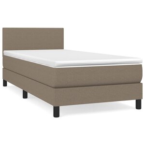 vidaXL Sommier à lattes de lit avec matelas Taupe 90x190 cm Tissu