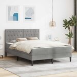 vidaXL Cadre de lit avec matelas Gris clair 120 x 190 cm Velours