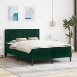 vidaXL Cadre de lit avec matelas Vert foncé 160 x 200 cm Velours
