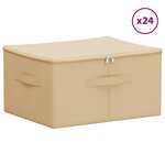 vidaXL Boîte de rangement 24 pc Tissu intissé 50 x 30 x 25 cm 37 5 L