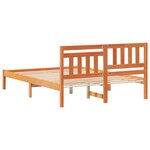 vidaXL Cadre de lit Marron cire 120 x 190 cm Bois massif en pin