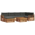 vidaXL Ensemble de canapés d'extérieur 7 Pièces Naturel et Anthracite