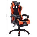 vidaXL Fauteuil de jeux vidéo avec LED RVB Orange et noir Similicuir