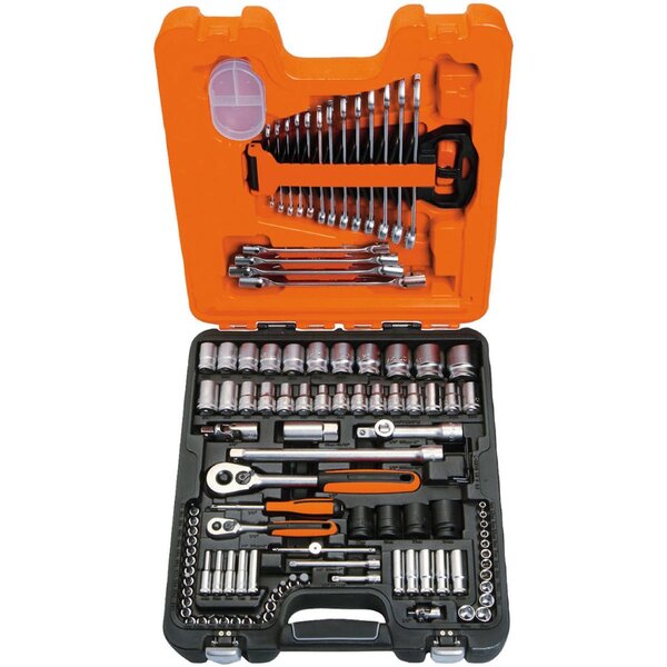 Bahco jeu de douilles 1/4 po et 1/2 po 108 pièces s108
