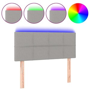 vidaXL Tête de lit à LED Gris clair 80x5x78/88 cm Tissu