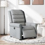 vidaXL Fauteuil inclinable électrique Gris clair Tissu