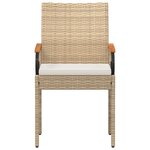 vidaXL Chaises de jardin avec coussin 4 Pièces Beige et blanc crème