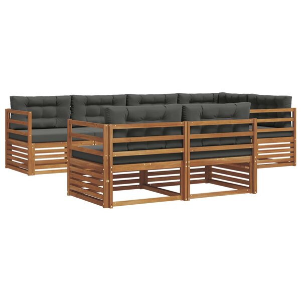 vidaXL Ensemble de canapés d'extérieur 7 pc Naturel et Anthracite