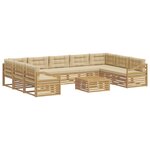 vidaXL Ensemble de canapés d'extérieur 10 pc Blanc et Beige Polyester
