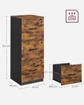 Caisson de bureau à 3 tiroirs meuble de rangement de document support d’imprimante 3 tiroirs verrouillables 40 x 41 x 103 cm rail de suspension réglable pour dossiers marron 12_0004804